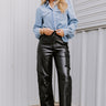 The Jenika High Waist Faux Leather Cargo Pants Image - 1