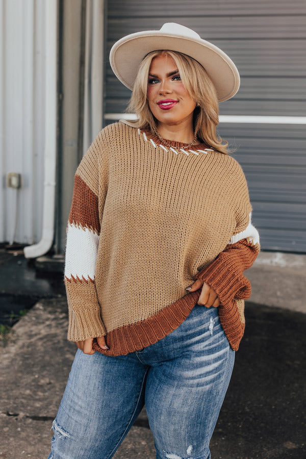 Brown Sugar Smiles Knit Sweater Curves Image - 2