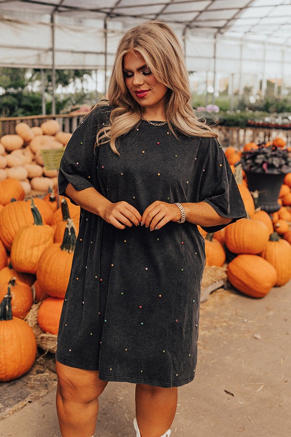 Playlist On Repeat Embellished T-Shirt Dress Curves Image - 1