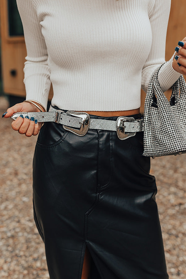 Driving Country Roads Rhinestone Belt In Silver Image - 4