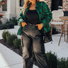 The Jenika High Waist Faux Leather Cargo Pants Curves Image - 1