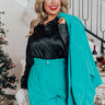 Milan Muse Rhinestone Satin Top In Black Curves Image - 1