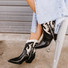 The Edith Faux Leather Cowboy Boot In Black Image - 1