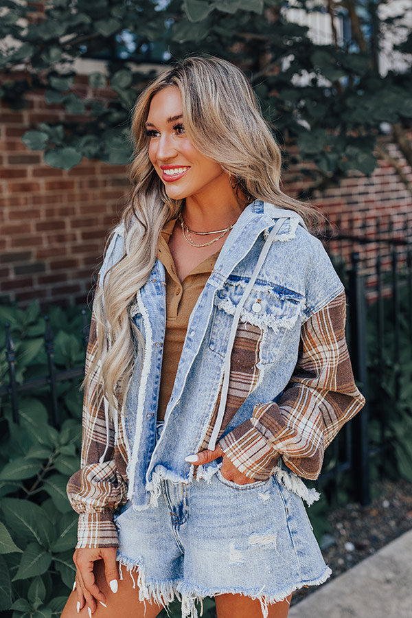 Amber Abundance Denim Jacket In Brown Image - 2