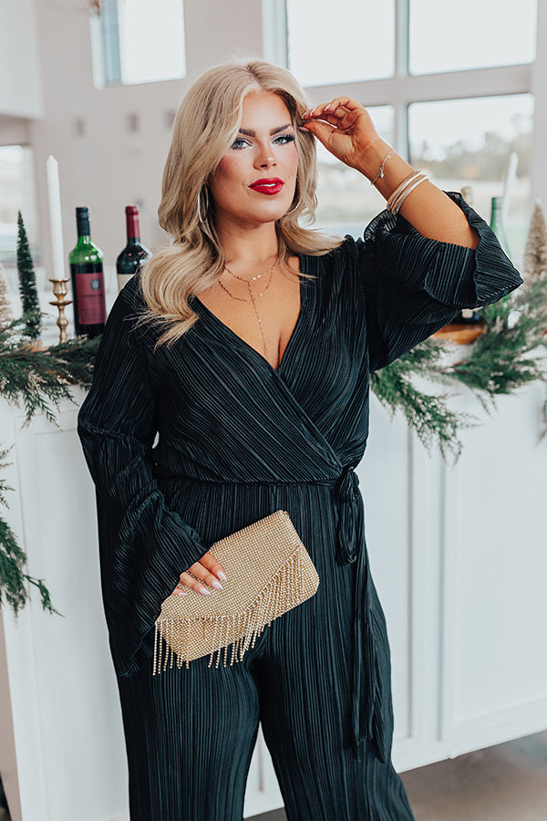 Penthouse Promises Pleated Jumpsuit Curves Image - 2