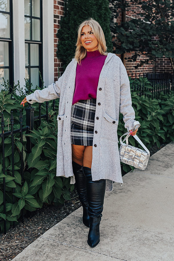 Start The Bonfire Duster Cardigan In Grey Curves Image - 1