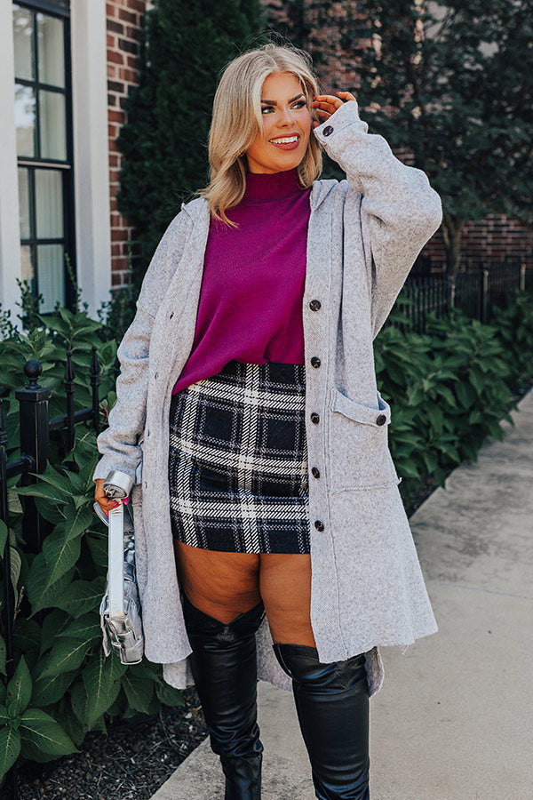 Start The Bonfire Duster Cardigan In Grey Curves Image - 2