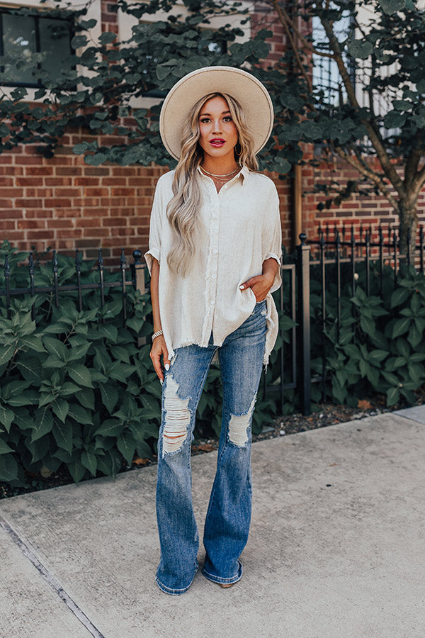 Hampton Button Up Linen-Blend Top Image - 2