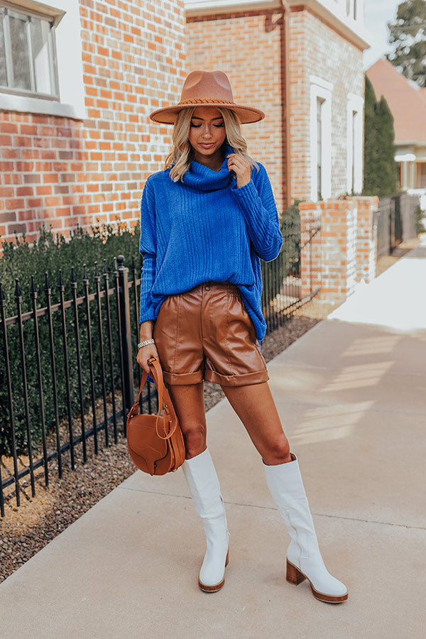 Cozy Weather Shift Sweater in Royal Blue Image - 1