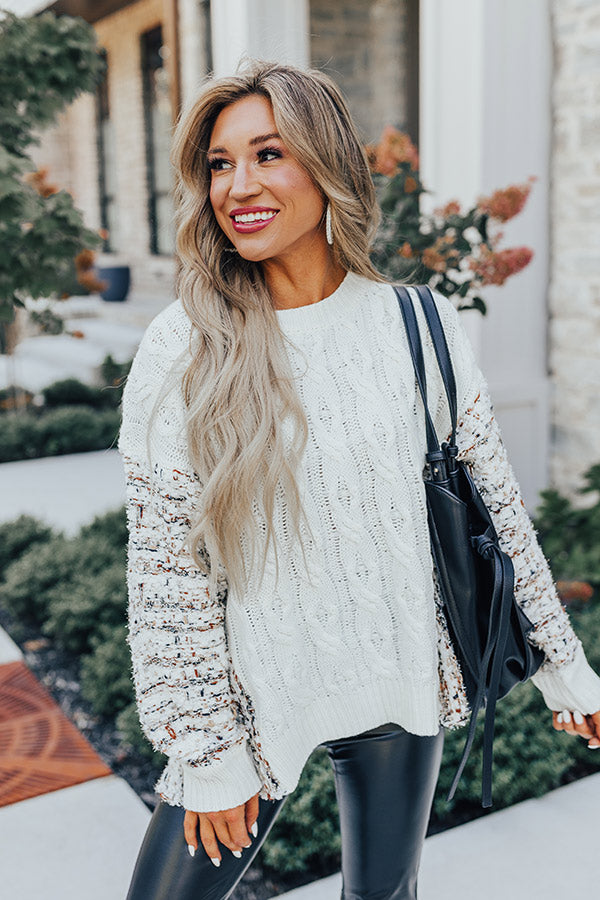 Pure Heart Cable Knit Sweater Image - 1