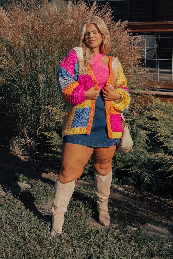 Fall Sunset Knit Cardigan Curves Image - 5