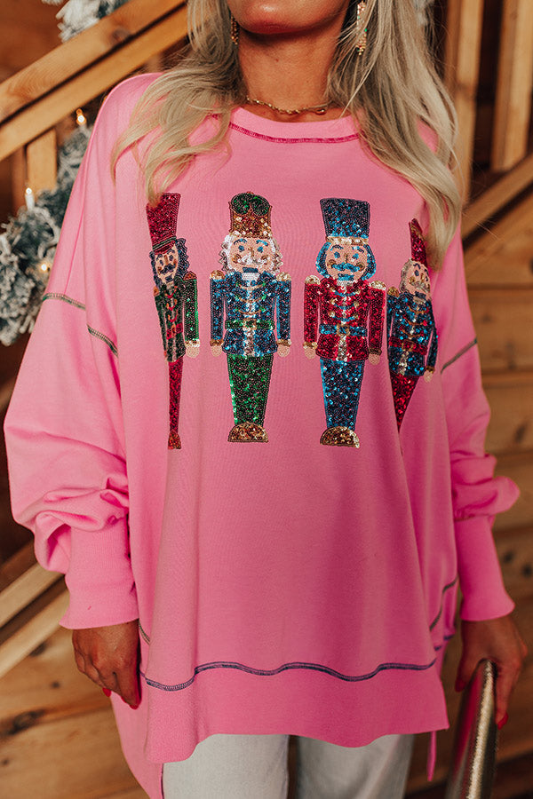Nutcrackers March Oversized Sequin Sweatshirt Image - 2