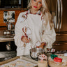 Dear Santa Sequin Sweatshirt in Cream Image - 1