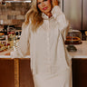 Elite Elegance Satin Button Up In Cream Curves Image - 1