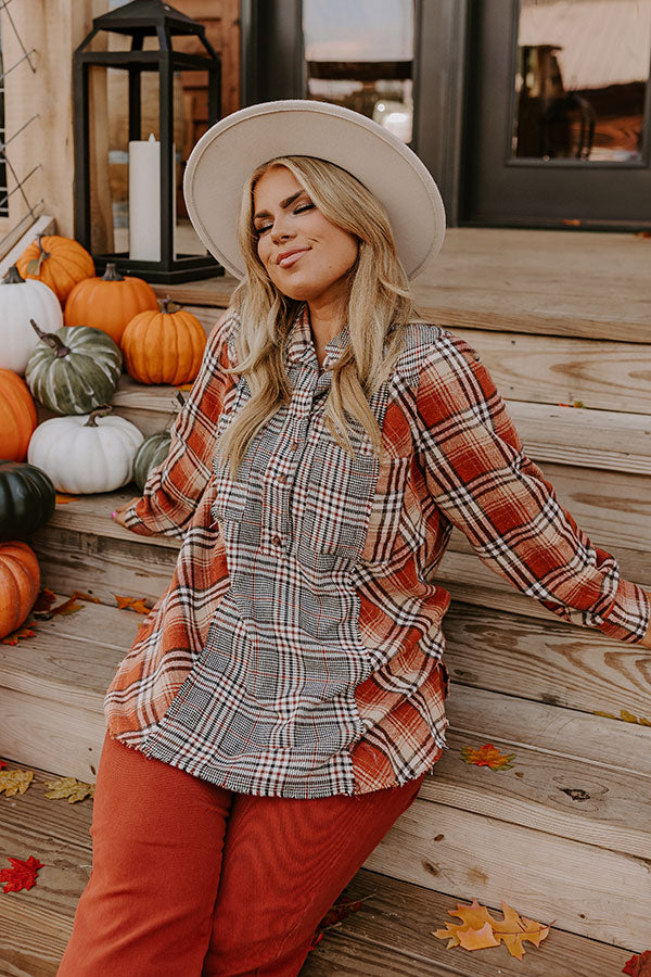 Fall Sunset Flannel Tunic Curves Image - 3