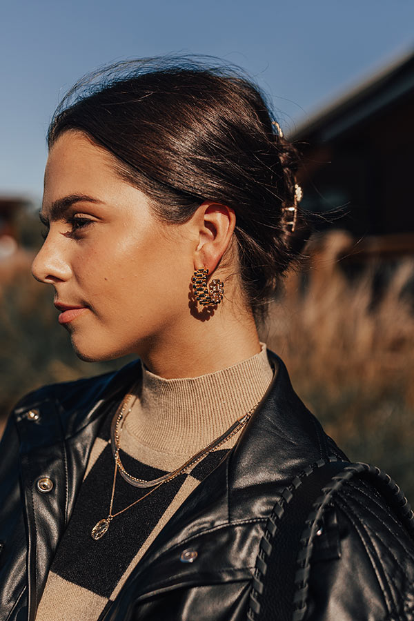 Stop Time Hoop Earrings Image - 2