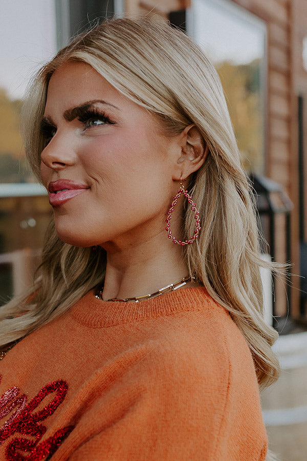 Elite Elegance Earrings In Crimson Image - 1