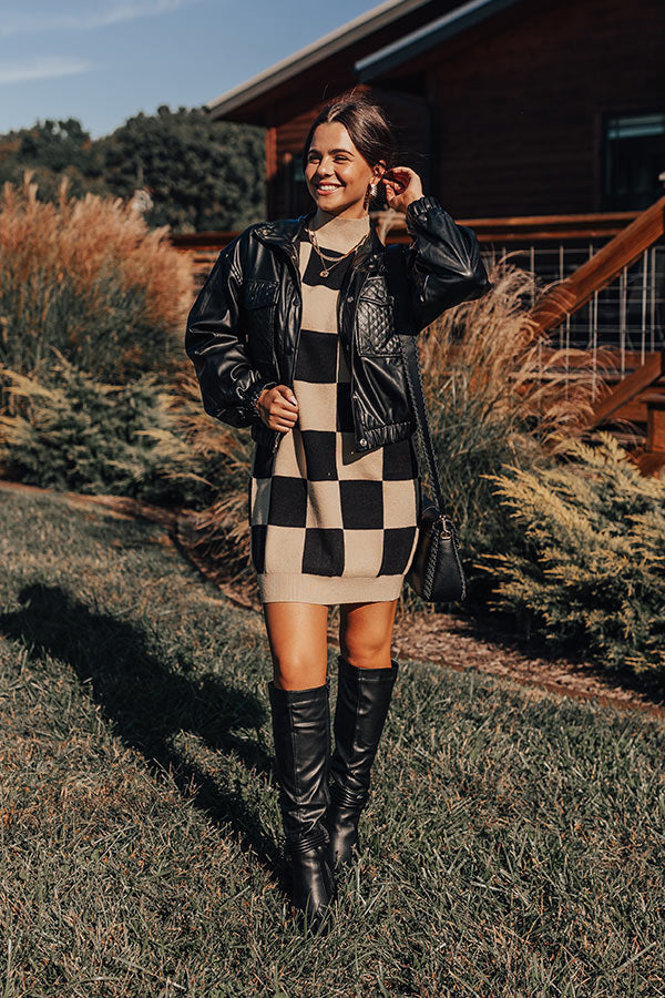 Maplewood Mornings Checkered Sweater Dress Image - 2