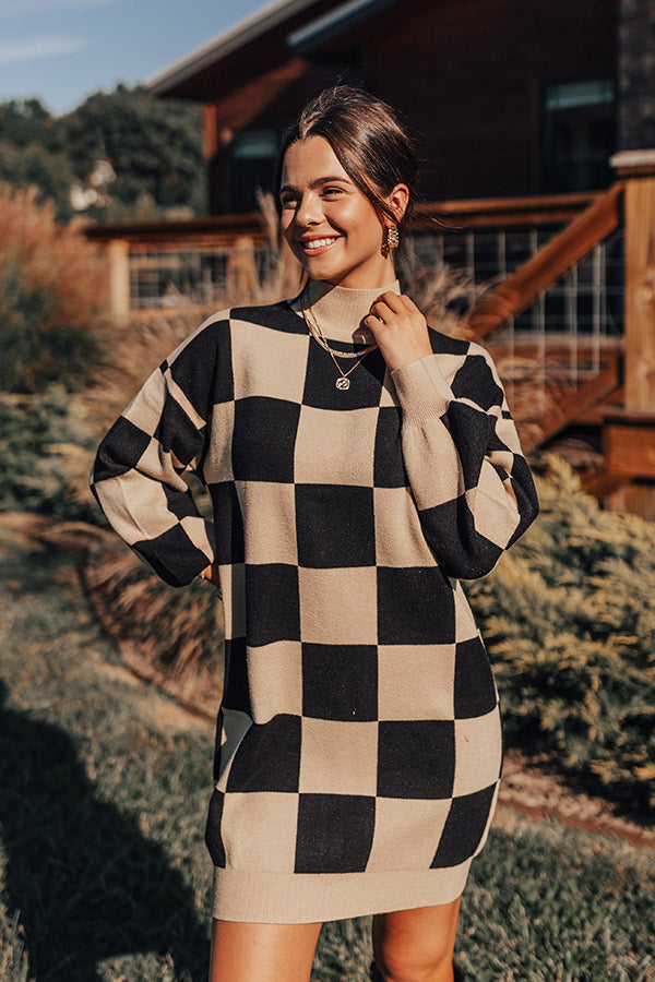 Maplewood Mornings Checkered Sweater Dress Image - 1