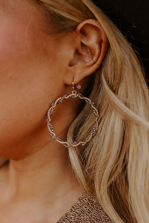 Meadow Melodies Hoop Earrings In Grey Image - 2