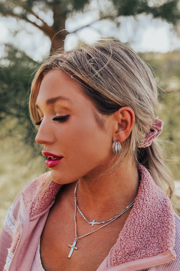 Romantic Playlist Hoop Earrings In Silver Image - 2