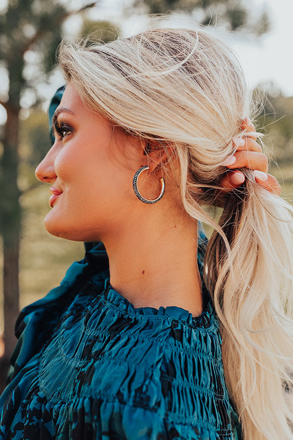 Feels Like Love Hoop Earrings In Black Image - 1