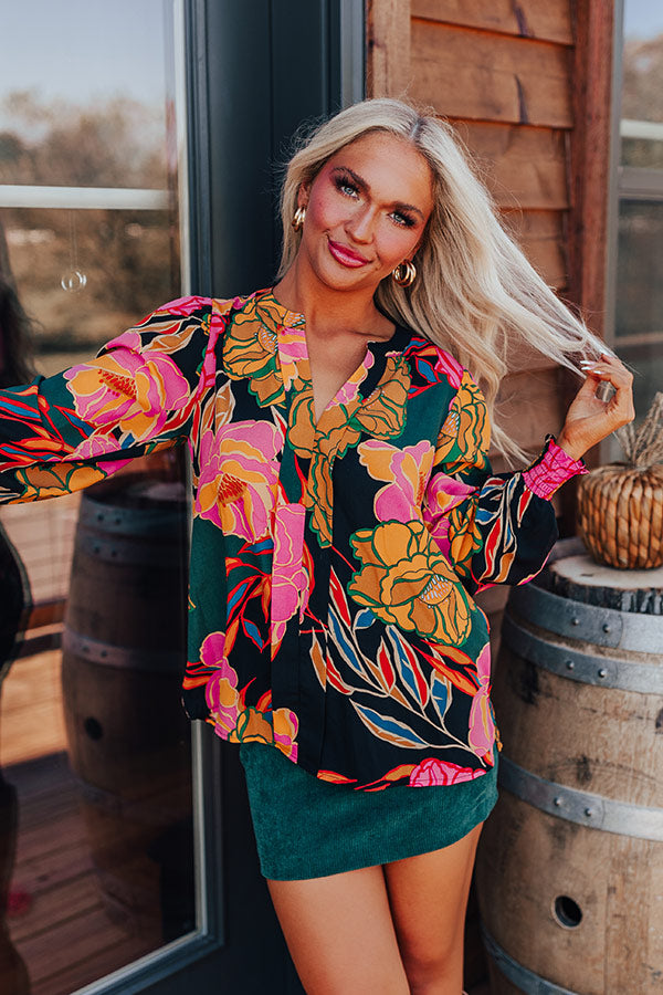Simply Grand Floral Shift Top Image - 2