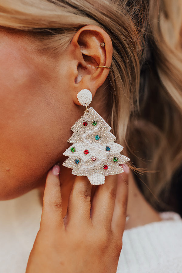 Oh Christmas Tree Beaded Earrings Image - 2