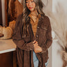 Denver Days Waffle Knit Button Up In Brown Image - 1