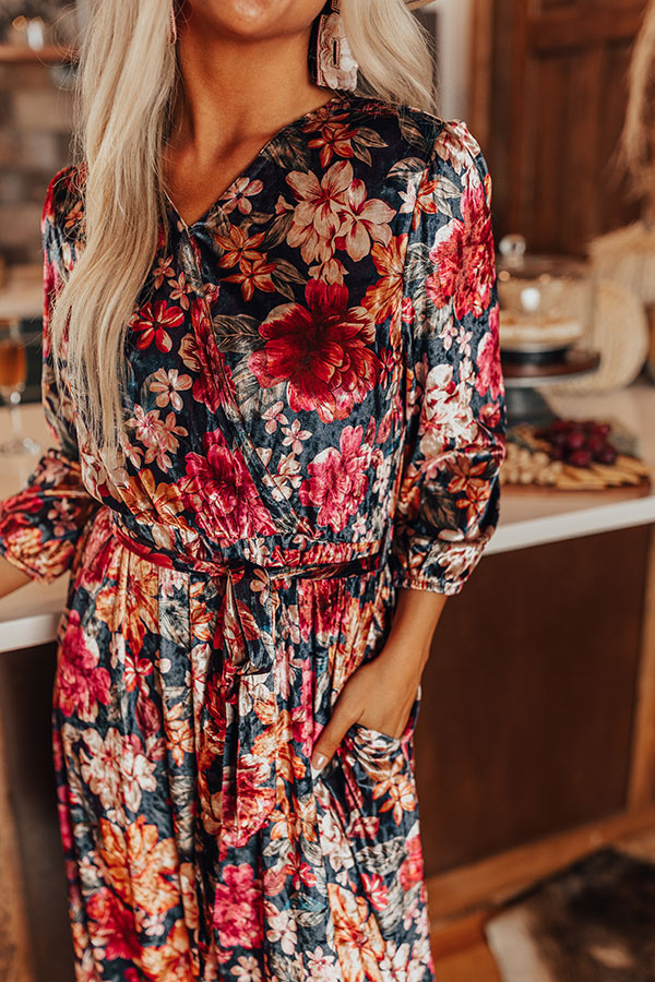 Autumn Harmony Velvet Midi Image - 2