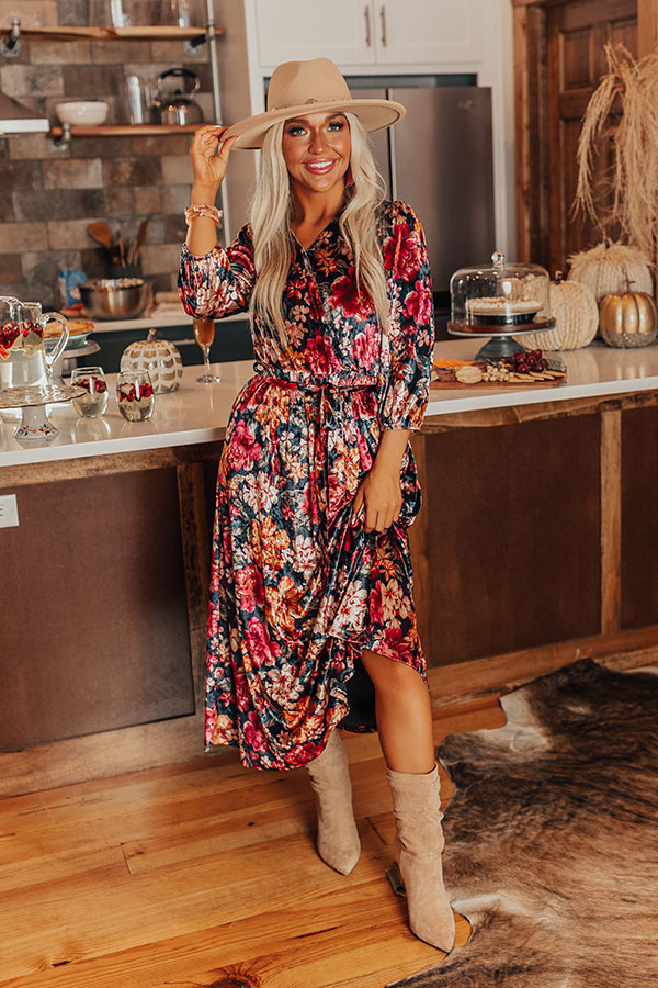 Autumn Harmony Velvet Midi Image - 1
