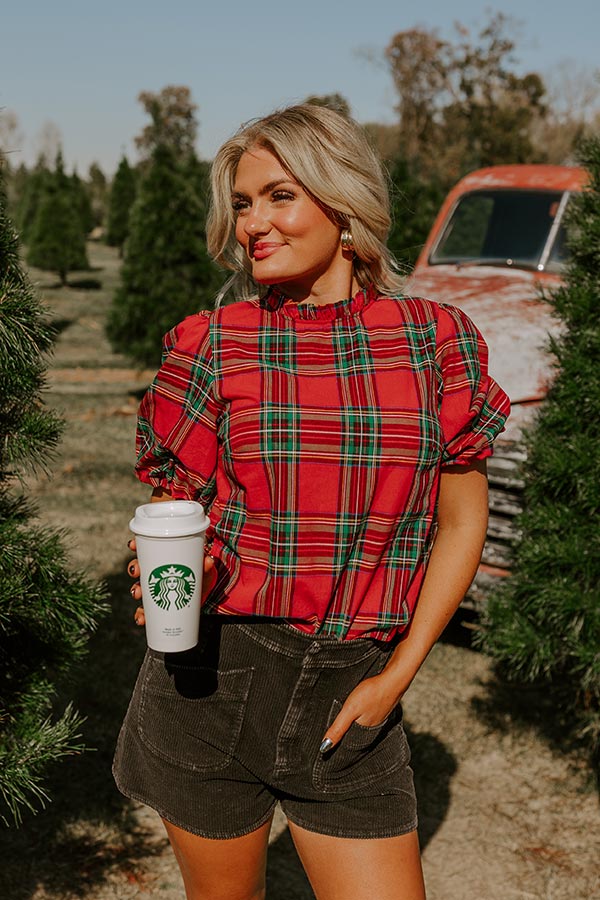 Beautiful Routine Plaid Top In Red Image - 1