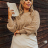 Chilly Wind Embellished Knit Sweater In Taupe Curves Image - 1