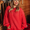 Mountain View Knit Sweater In Red Curves Image - 1
