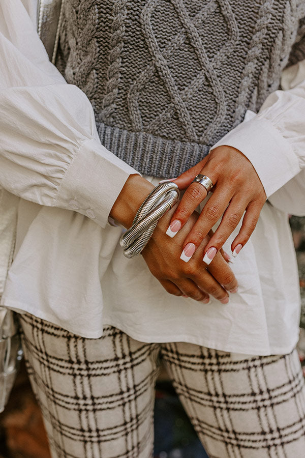 Song On Repeat Bracelet Set In Silver
