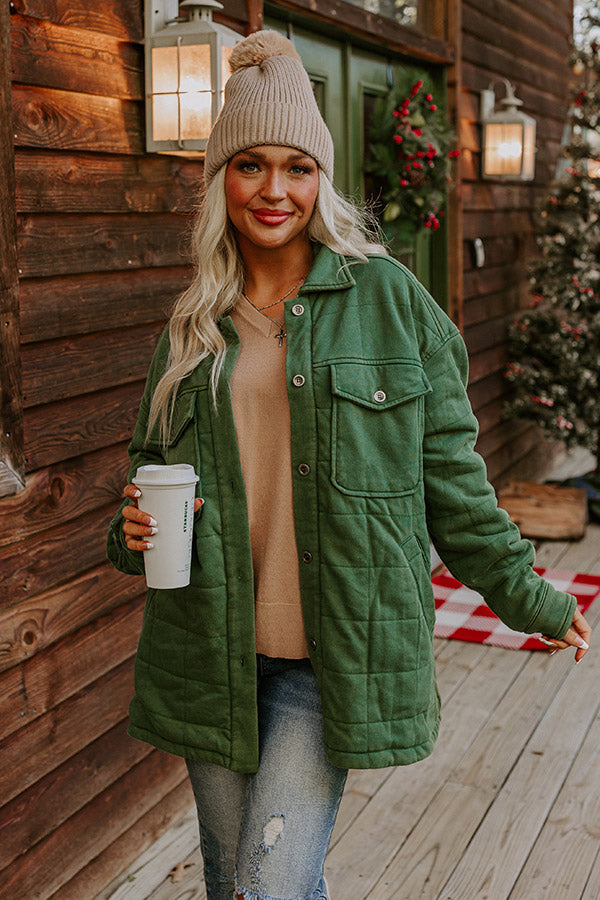 Woodsy Aroma Quilted Jacket in Hunter Green Image - 1