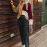 Cider Tasting Color Block Sweater in Maroon Image - 1