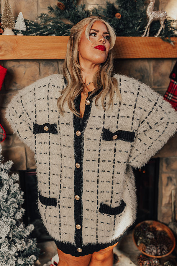Snuggle Weather Eyelash Knit Cardigan Curves Image - 3