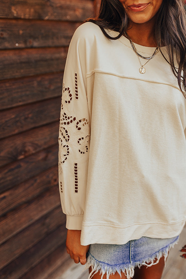 Ojai Afternoon Embroidered Top In Cream Image - 1