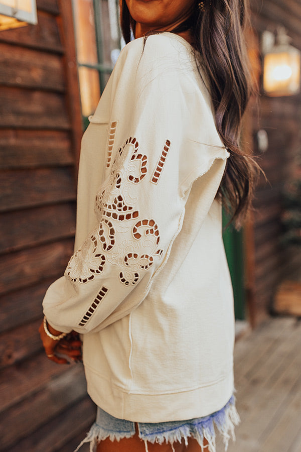 Ojai Afternoon Embroidered Top In Cream Image - 2