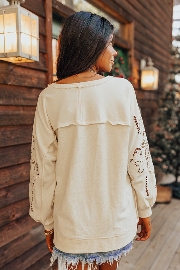 Ojai Afternoon Embroidered Top In Cream Image - 3