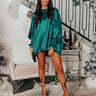 Sleek Silhouettes Metallic Top In Green Image - 1