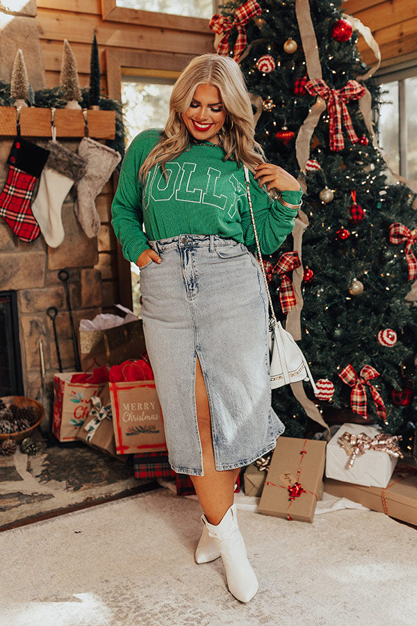 Jolly Graphic Tee In Green Curves Image - 1