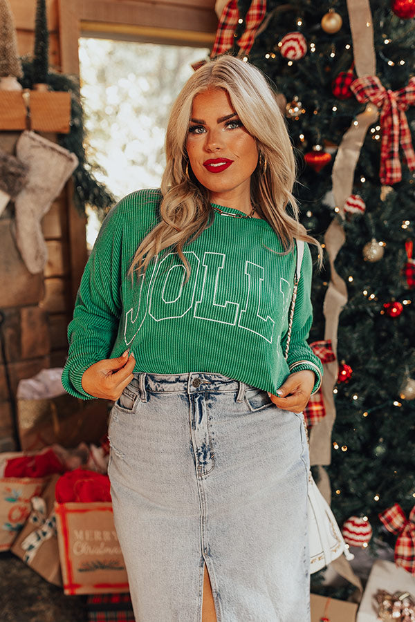 Jolly Graphic Tee In Green Curves Image - 2