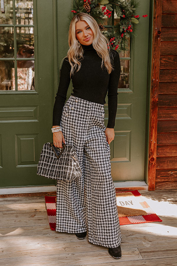 Comfy Glam High Waist Tweed Pants Image - 1