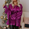 Sleek Silhouettes Metallic Top In Fuchsia Image - 1