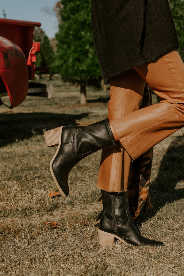 The Vienna Faux Leather Boot In Black Image - 2