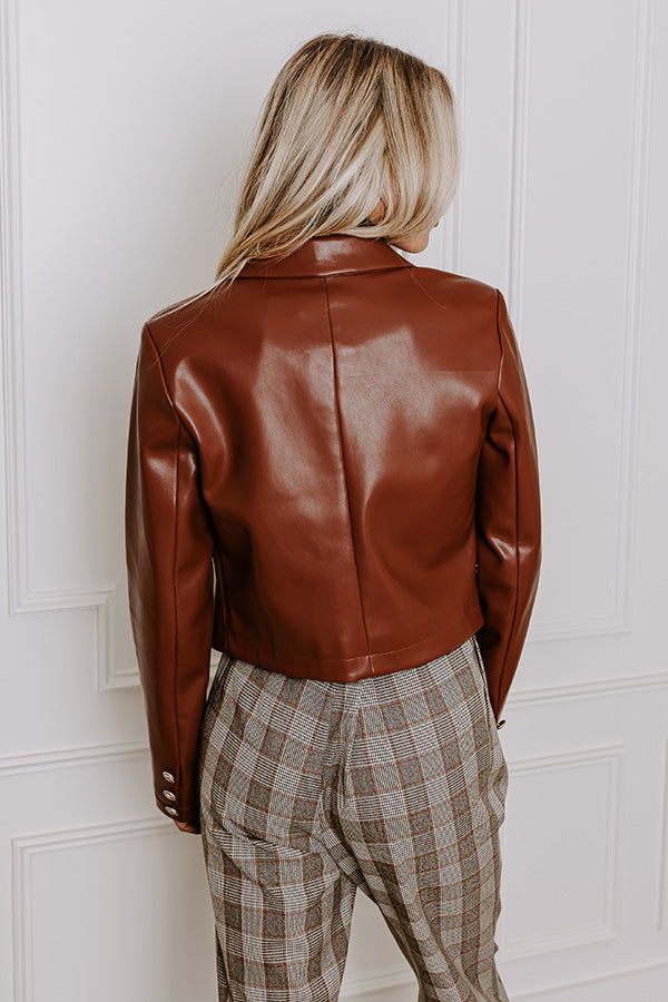 Material Girl Faux Leather Blazer Image - 4