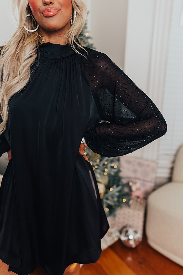 A Night In Paris Embellished Dress In Black Image - 2