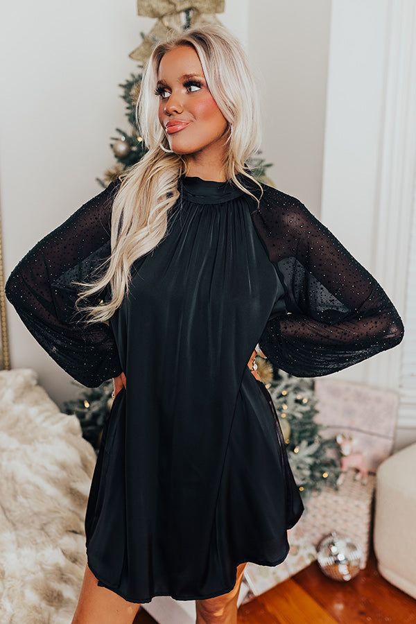 A Night In Paris Embellished Dress In Black Image - 1